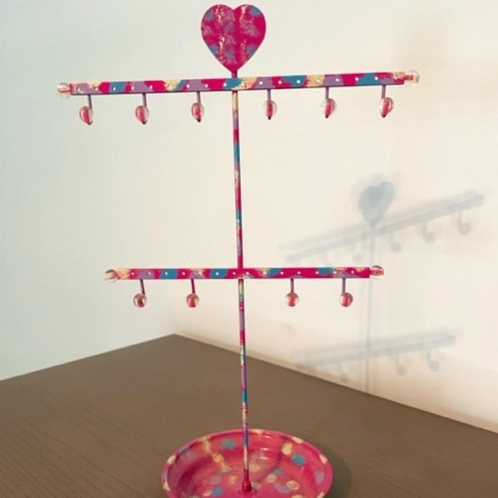 Pink Metal Jewelry Stand